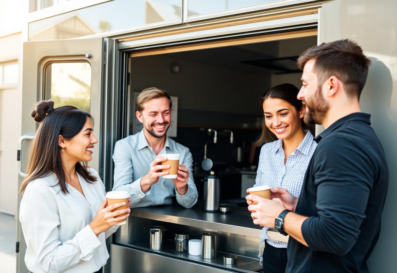 Workplace coffee van visits across Gloucester, Cheltenham and Gloucestershire